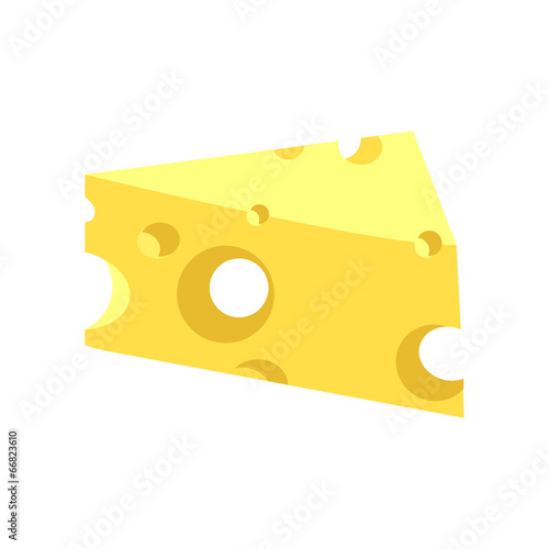 Piece of Cheese Isolated