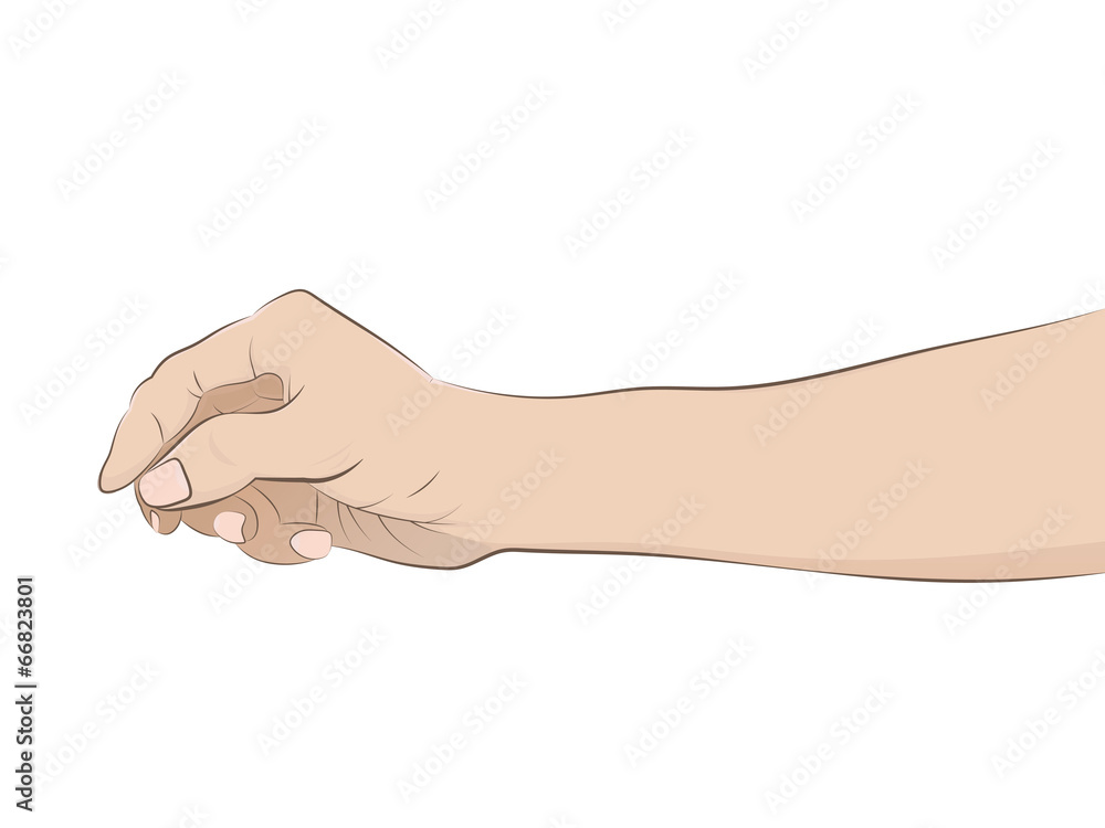 isolated man hand drawing vector