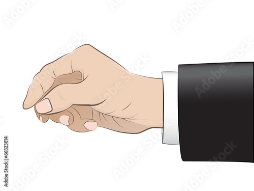 isolated man hand with black suit sleeve vector