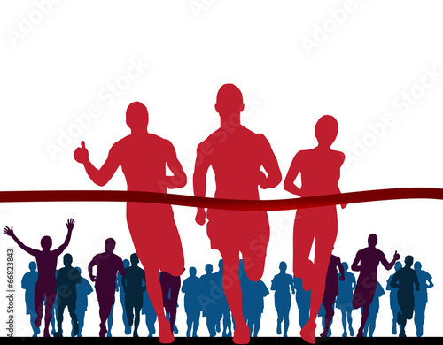 Marathon runners. Vector