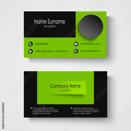 Modern sample green business card template