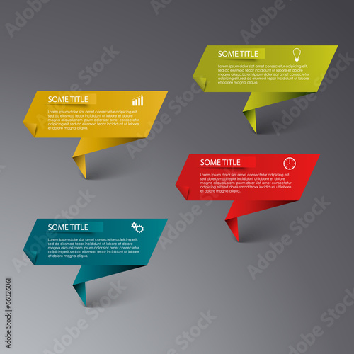 Info graphic colored folded paper template