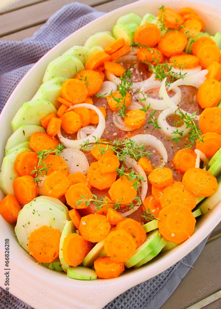 rouelle de porc crue aux carottes et courgettes rouelle de porc crue aux carottes et courgettes