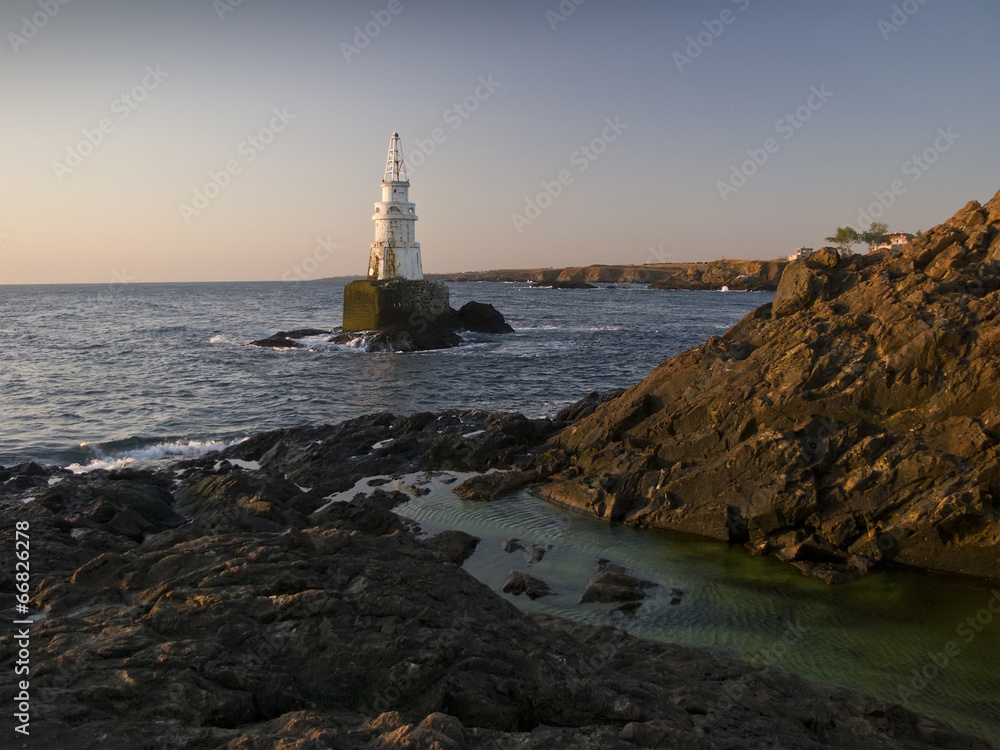Lighthouse in Ahtopol early in the morning