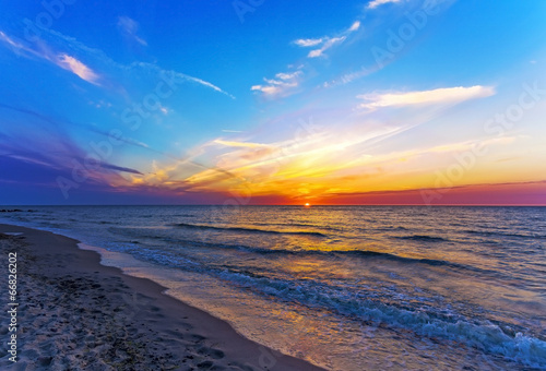 Sunset on beach.