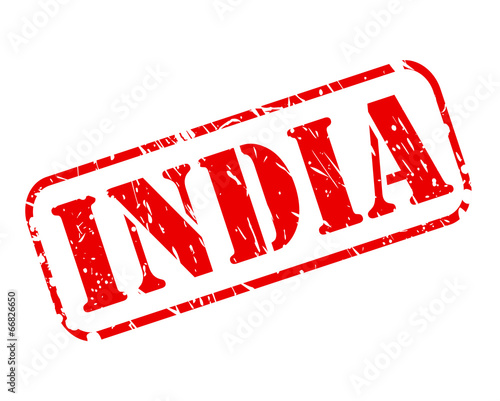 INDIA red stamp text