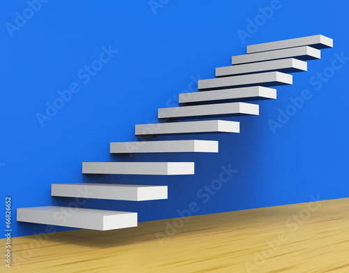 Growth Stairs Shows Staircase Upwards And Ascend