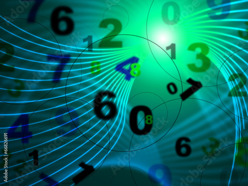Digital Numbers Shows Hi Tech And College