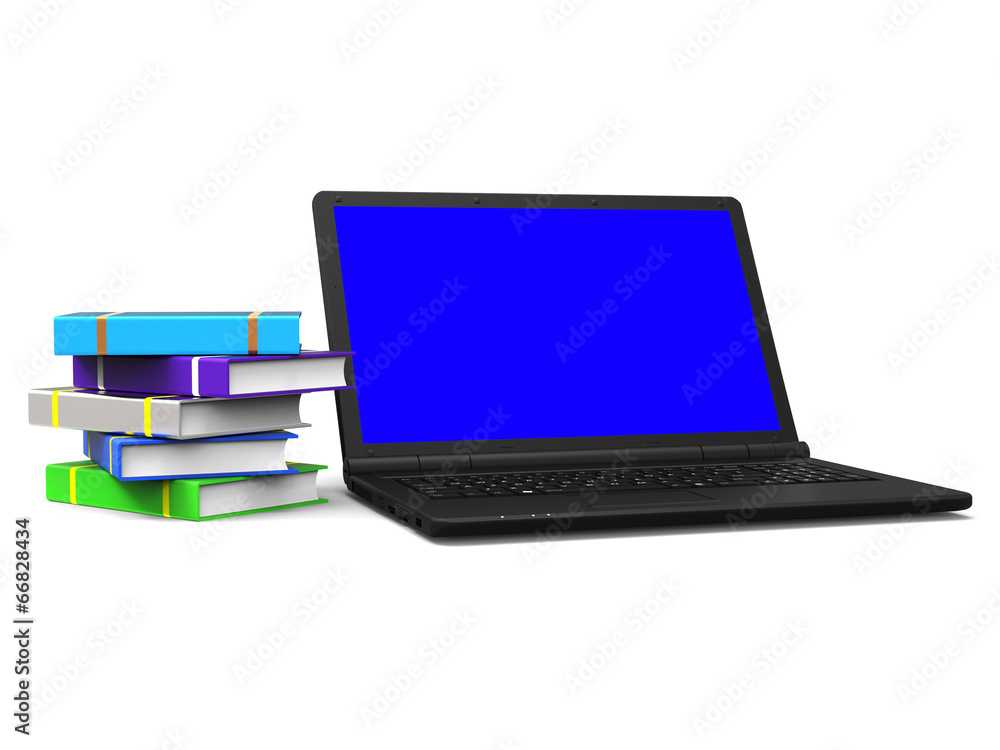 Laptop Computer Indicates Keyboard Textbook And Processor Laptop Computer Indicates Keyboard Textbook And Processor