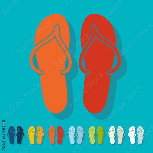 Flat design: slippers
