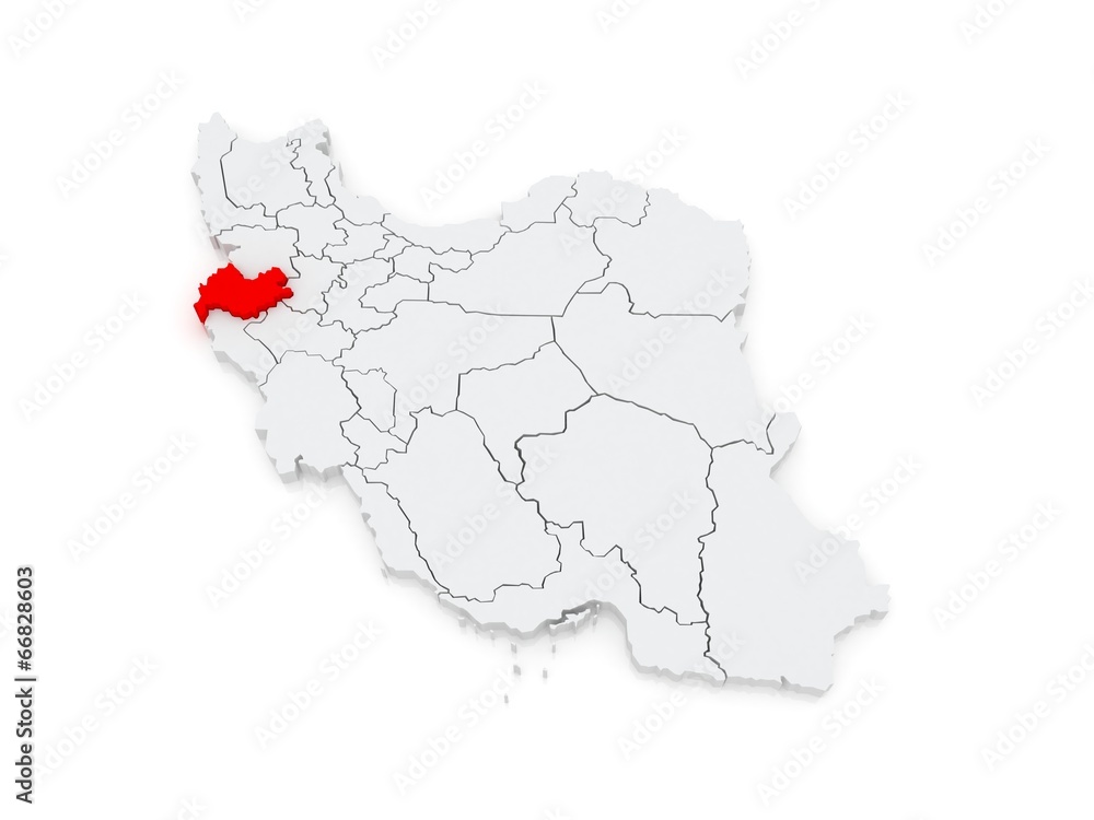 Fototapeta premium Map of Kermanshah. Iran.