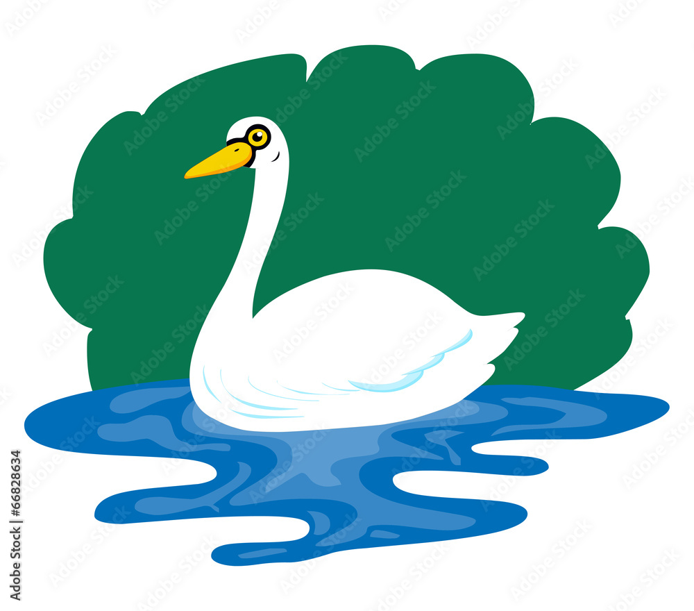 Fototapeta premium Cute baby swan cartoon