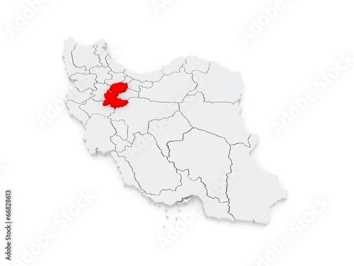 Map of Ostan-e Markazi. Iran. photo