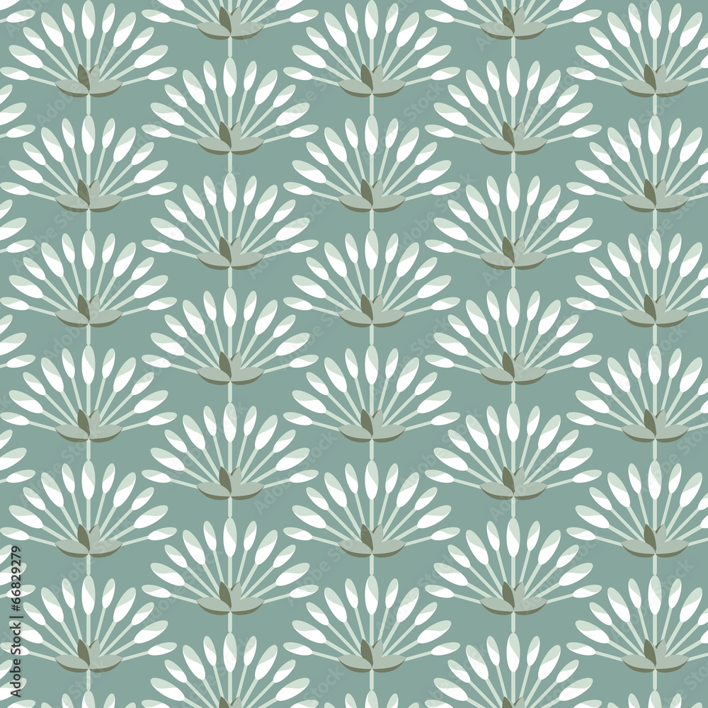 wallpaper seamless vintage  flower pattern  on green background