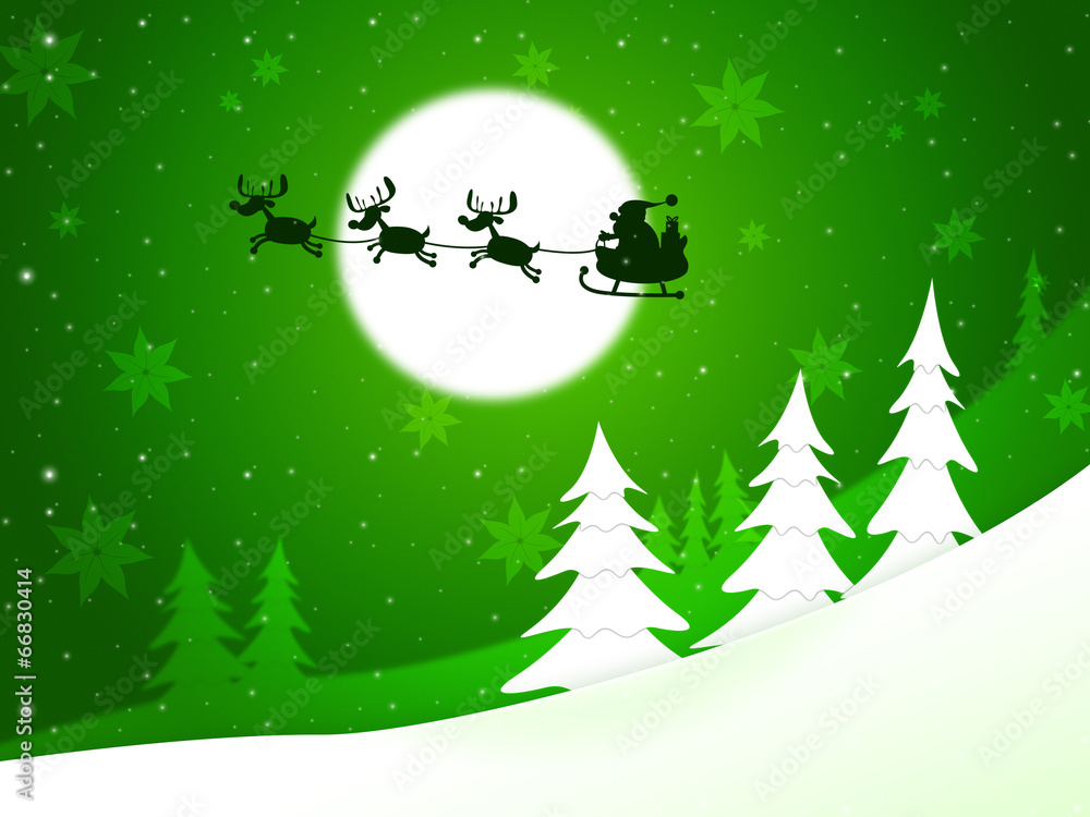 Fototapeta premium Xmas Tree Represents Santa Claus And Congratulation