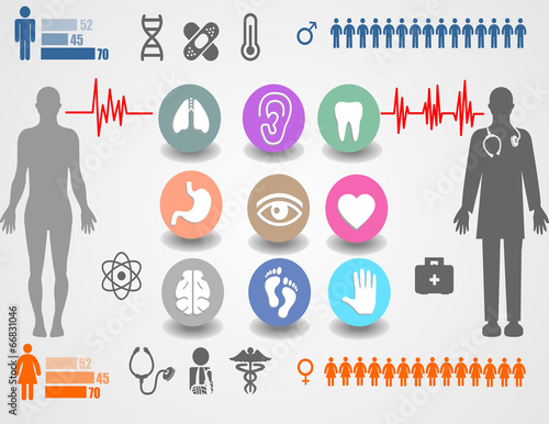 silhouettes of the people and circles with organ