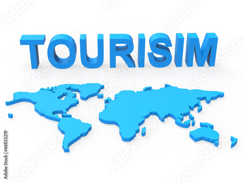 World Tourism Represents Planet Travelling And Earth