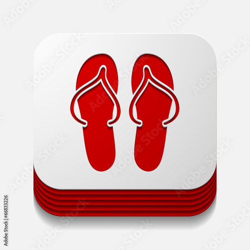 square button: slippers