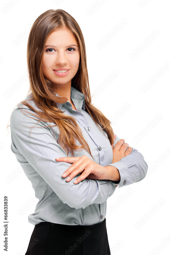 Smiling businesswoman isolated on white Smiling businesswoman isolated on white