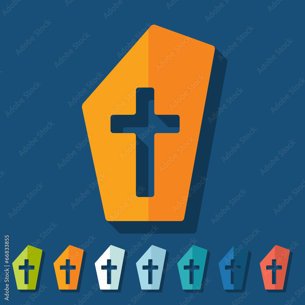 Obraz premium Flat design: tombstone