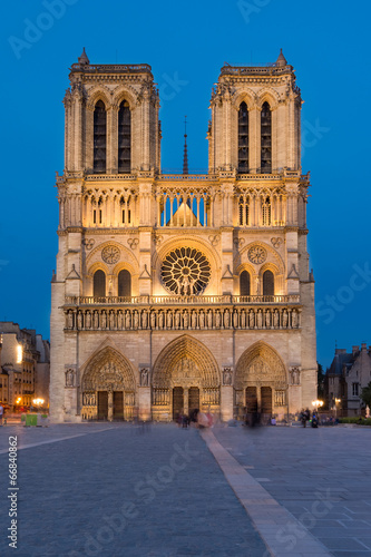 Notre Dame de Paris cathedral-night view