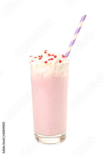 Delicious milkshake isolated on white