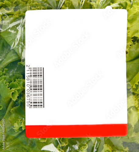iceberg lettuce in plastic bag package