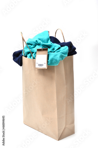 clothes in a shopping bag