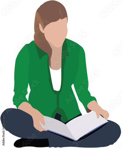 ragazza seduta che legge