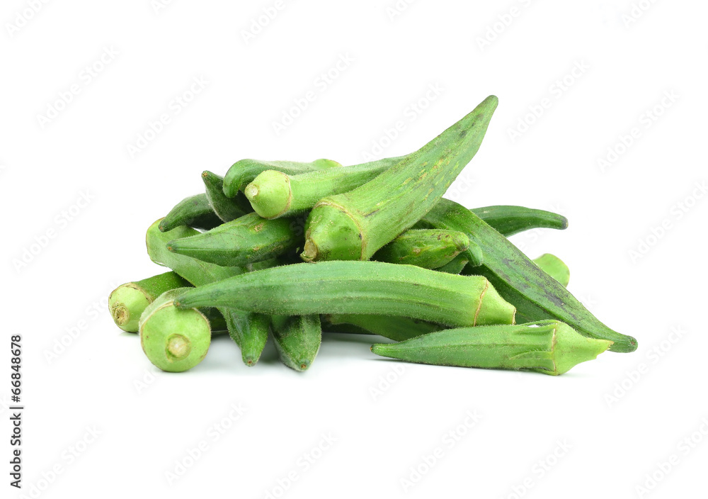 fresh okra isolated on a white background fresh okra isolated on a white background