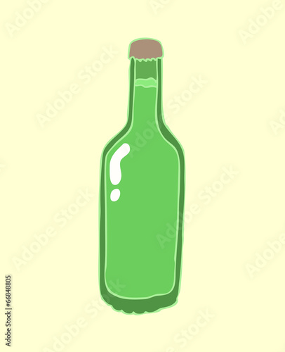 beer in a bottle vector illustration, hand drawn