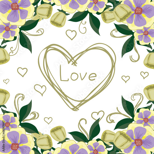 beautiful bright postcard confession of love