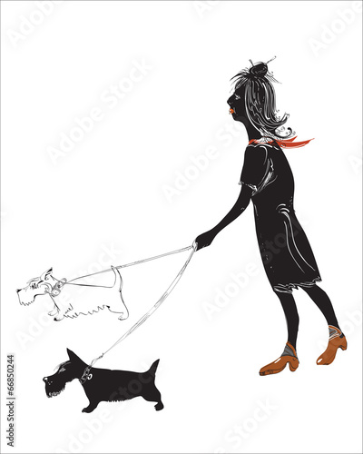 Woman with dogs