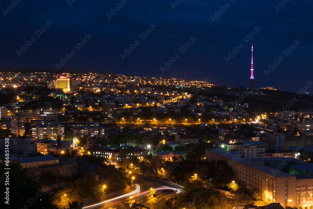 Night view of Yerevan, Armenia