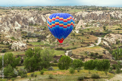 balloons flying over Cappadocia, Turkey.