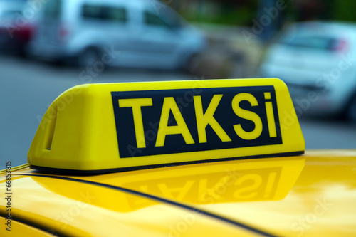 taxi istanbul yellow sign