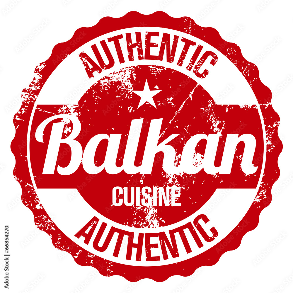Fototapeta premium authentic balkan cuisine stamp