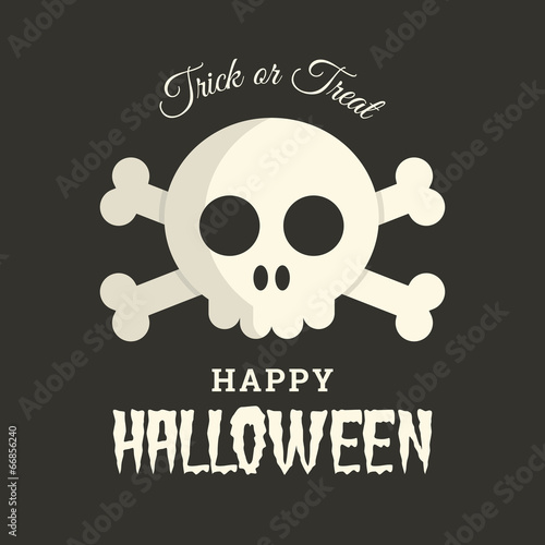 Halloween card with skull illustration vector