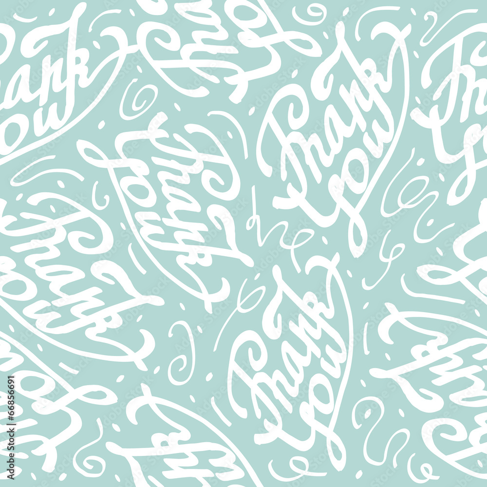 thank you hand written announce on white background