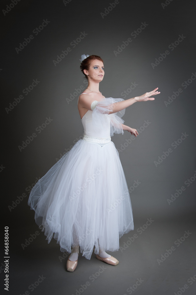 ballerina on a grey background