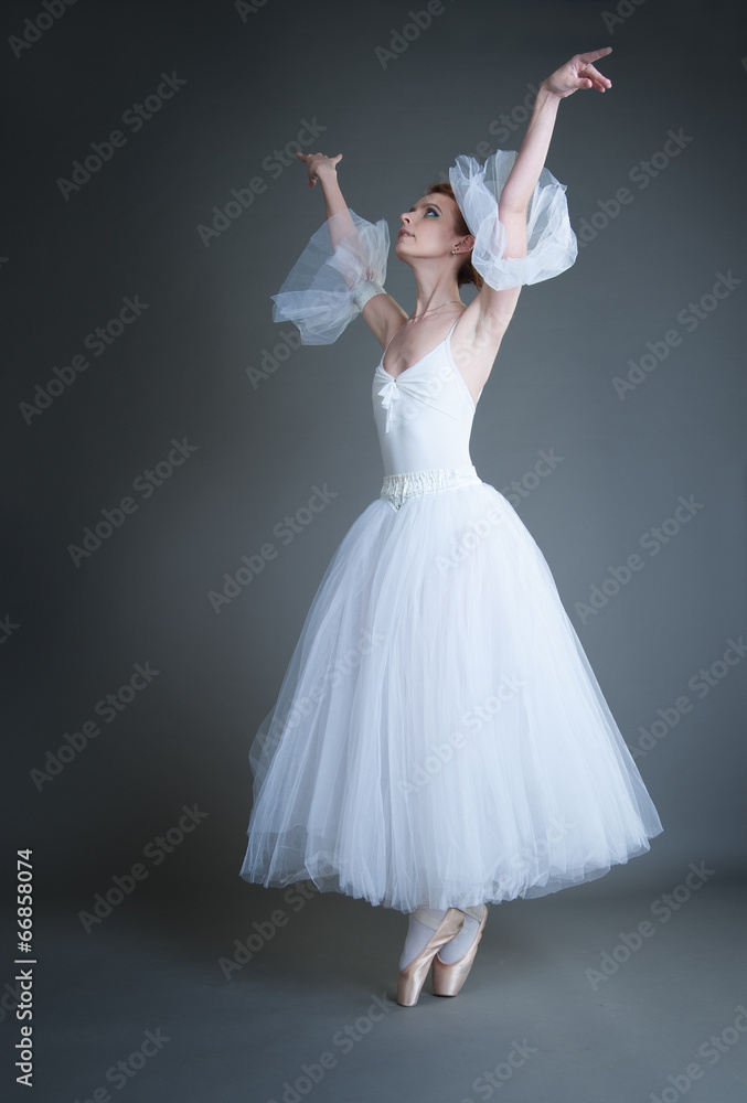 Fototapeta premium baleriny na szarym tle