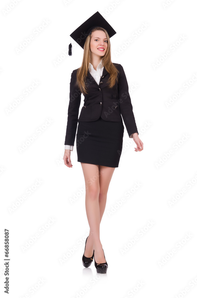 Young graduate isolated on white Young graduate isolated on white
