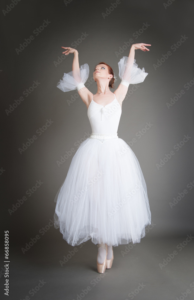 Fototapeta premium ballerina on a grey background