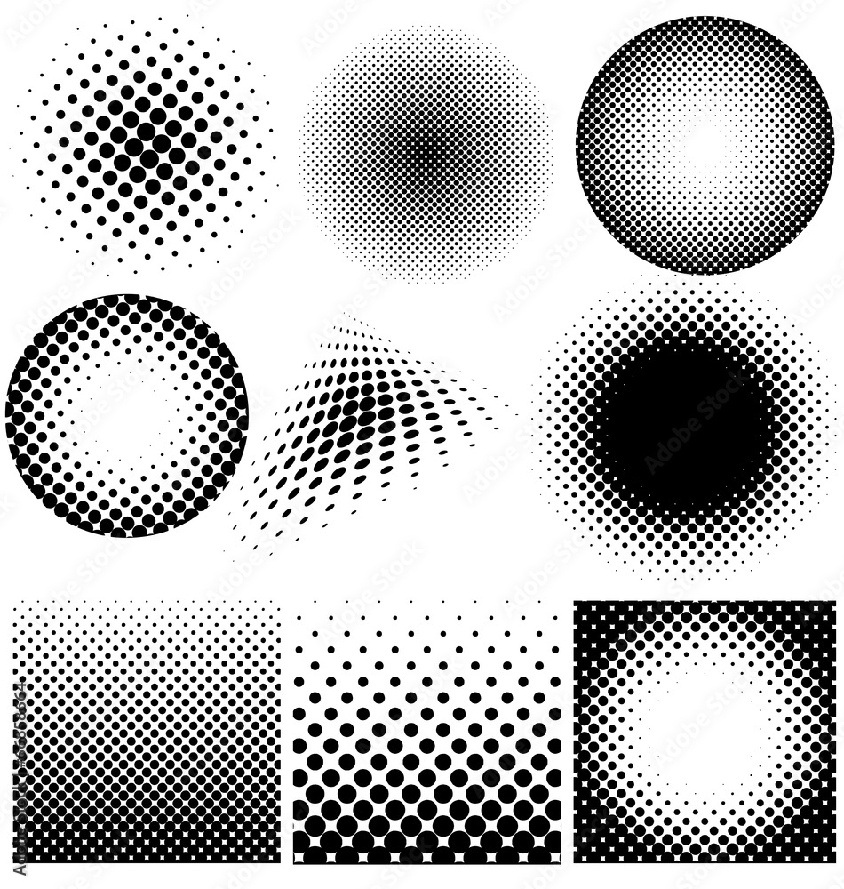 Halftone collection vector on white background