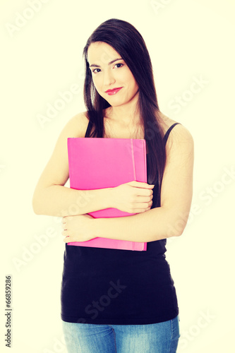 Young smiling student woman