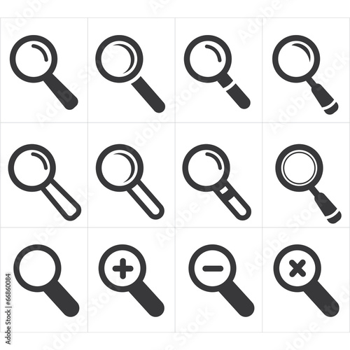 icon search and magnifier