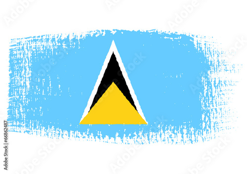 brushstroke flag Saint Lucia