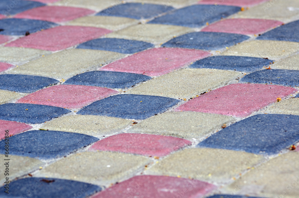 Colour bricks on a path for a background Colour bricks on a path for a background