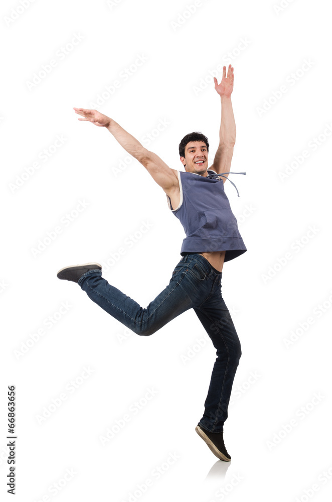 Dancer dancing dances isolated on white Dancer dancing dances isolated on white