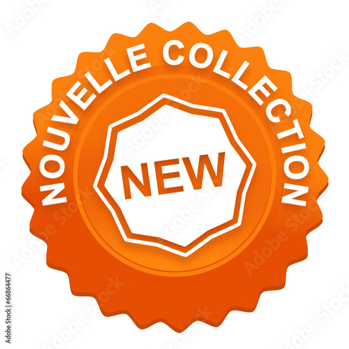 nouvelle collection sur bouton web denté orange